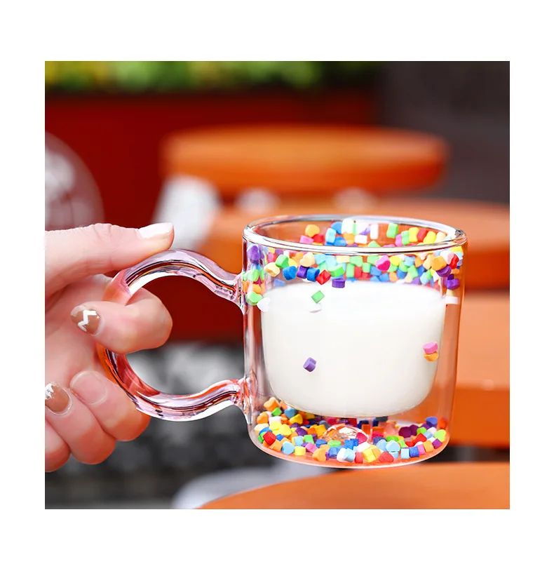 Double Wall Coffee Mugs High Borosilicate Glass Cups for Milk Tea Water  Coffee 200ML Snow Globe Pre Drilled Glass Coffee Mug