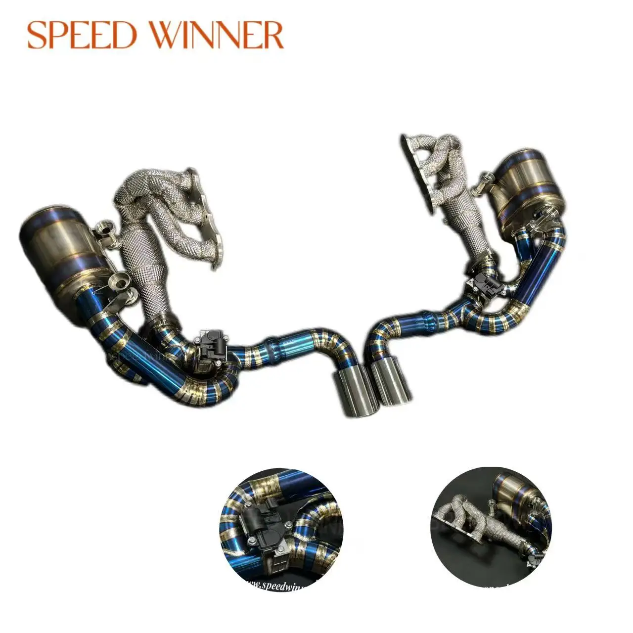 Titanium Exhaust System Muffler Headers For Porsche 997.2 3.8T 2011-2012 In GT3
