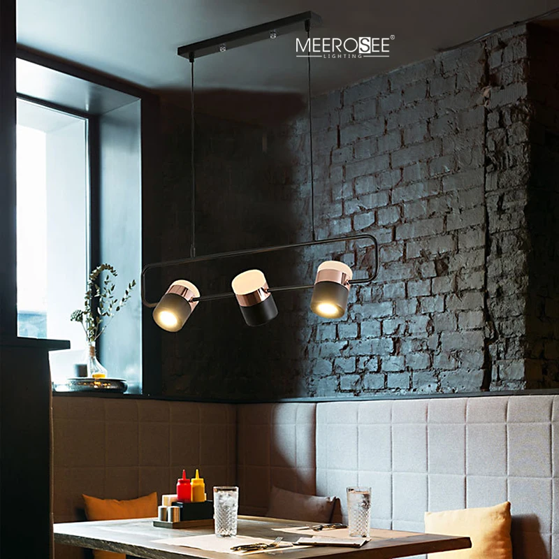 Meerosee Modern Black Hanging Pendant Lights Indoor Home Kitchen Bar Light with Metal Shade MD86775