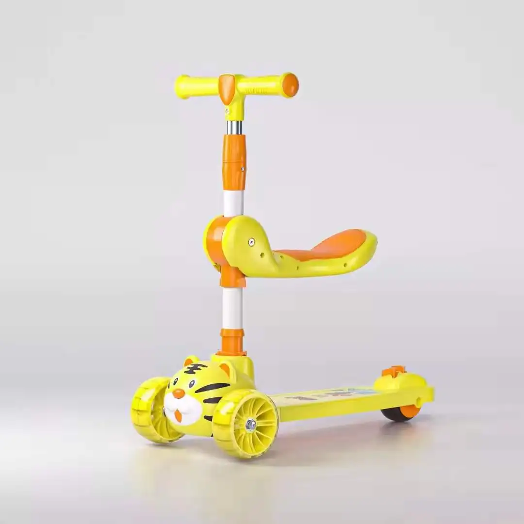 Multiple Colors Scooter Kids Luminous LED PU 3 Wheels Toddler Children's Kick Scooter for Girls and Boy