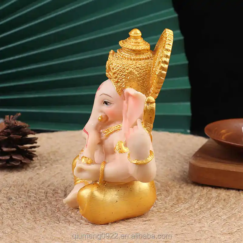 Gold outlet Ganesha and Buddha statues