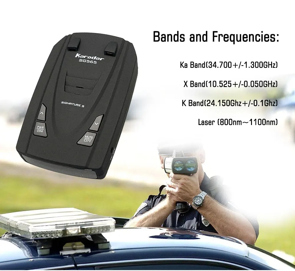 12V 360 Degree Monitoring English Car Radar Detector Auto LED Display Voice Alert Device for USA