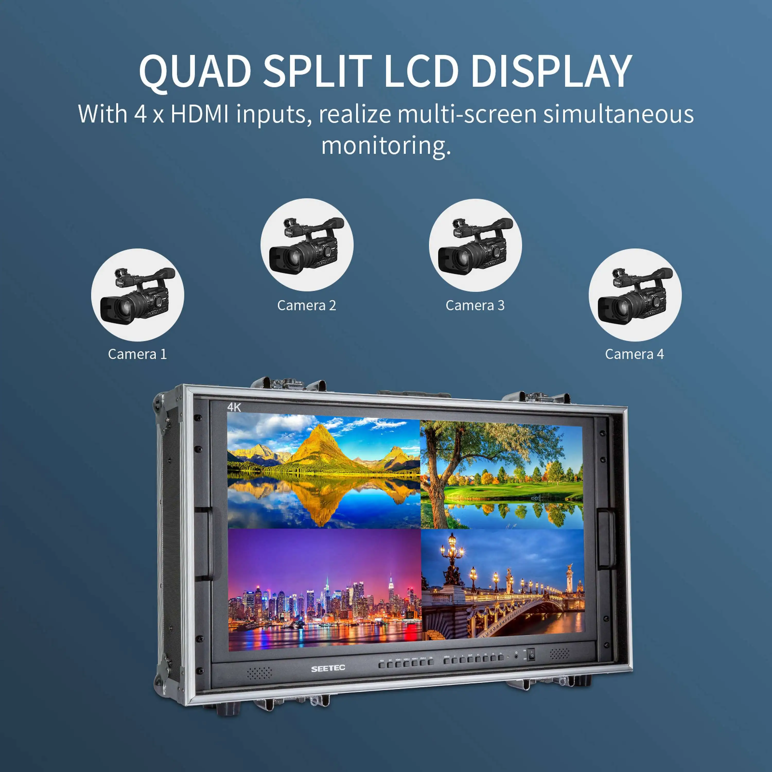 映画&ドラマなど用 SEETEC 4K モニター本体 SEETEC ニュース制作、テレビ、映画製作者向け LCD 放送ビデオ