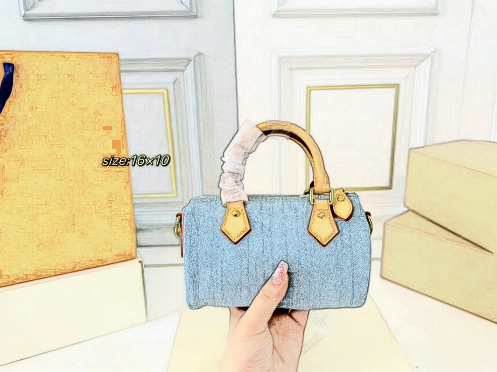New European-American Vintage Women’s Underarm Shoulder Crossbody Tote Bag Two Straps Zipper Polyester Lining High-grade Texture