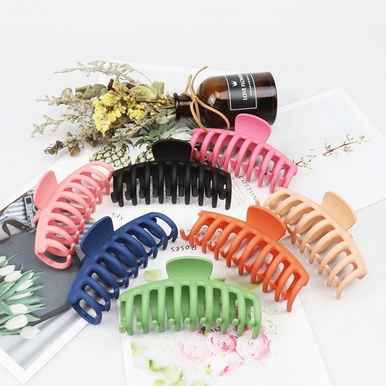 
Большая заколка для волос, машинка для сборки речной пружины, акриловая матовая Заколка-краб для волос, зажим для волос акулы 