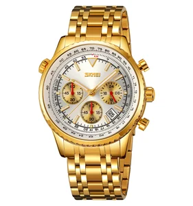 SKMEI 9333 Wholesale Luxury High-end Exquisite Antique Business Fashion Stainless Steel Waterproof Pointer Men's Quartz Watch