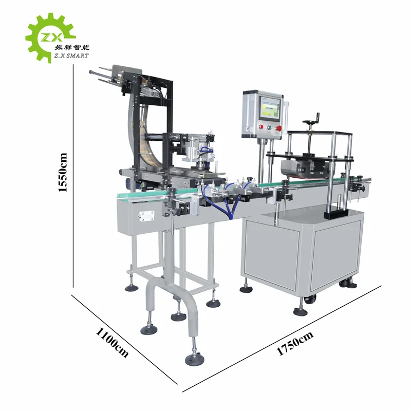 ZXSMART Automatic T-Cork Push Stopper Gin Wine Whisky Liquor Bottle Corker Press Capping Machine With Vibratory Sorter
