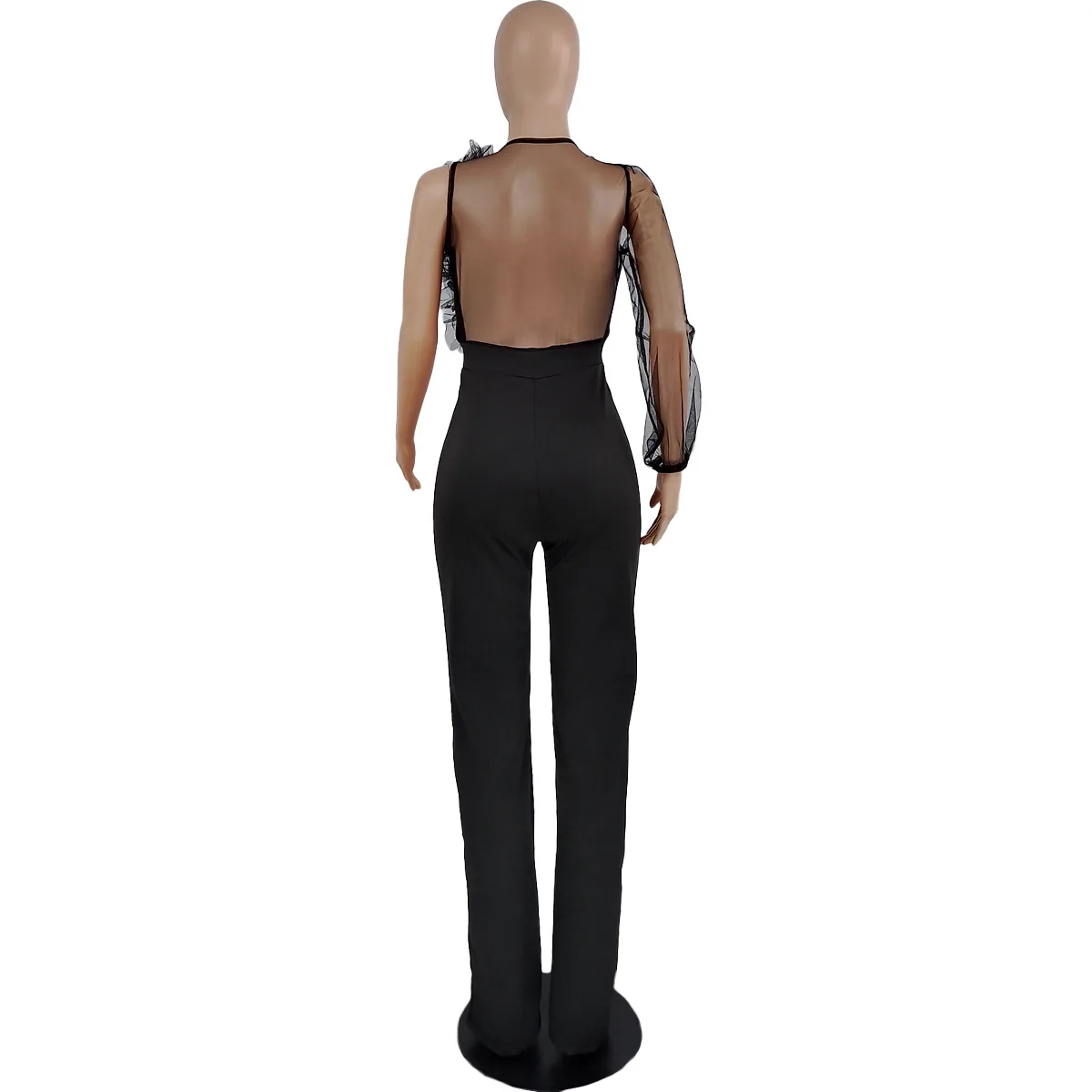 Fs9741d Women Sexy V Neck Mesh Patchwork Jumpsuits Buy Mesh Patchwork Jumpsuitssexy V Neck 8382