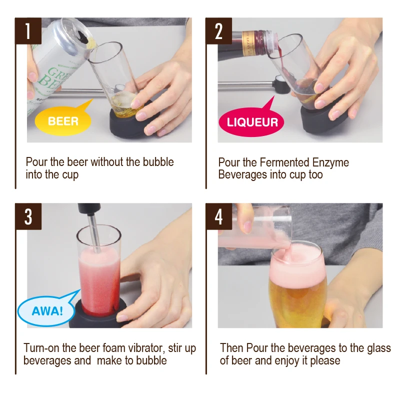 DIY Sonic Beer Foamer Portable Frother Vibration Maker Bubbler