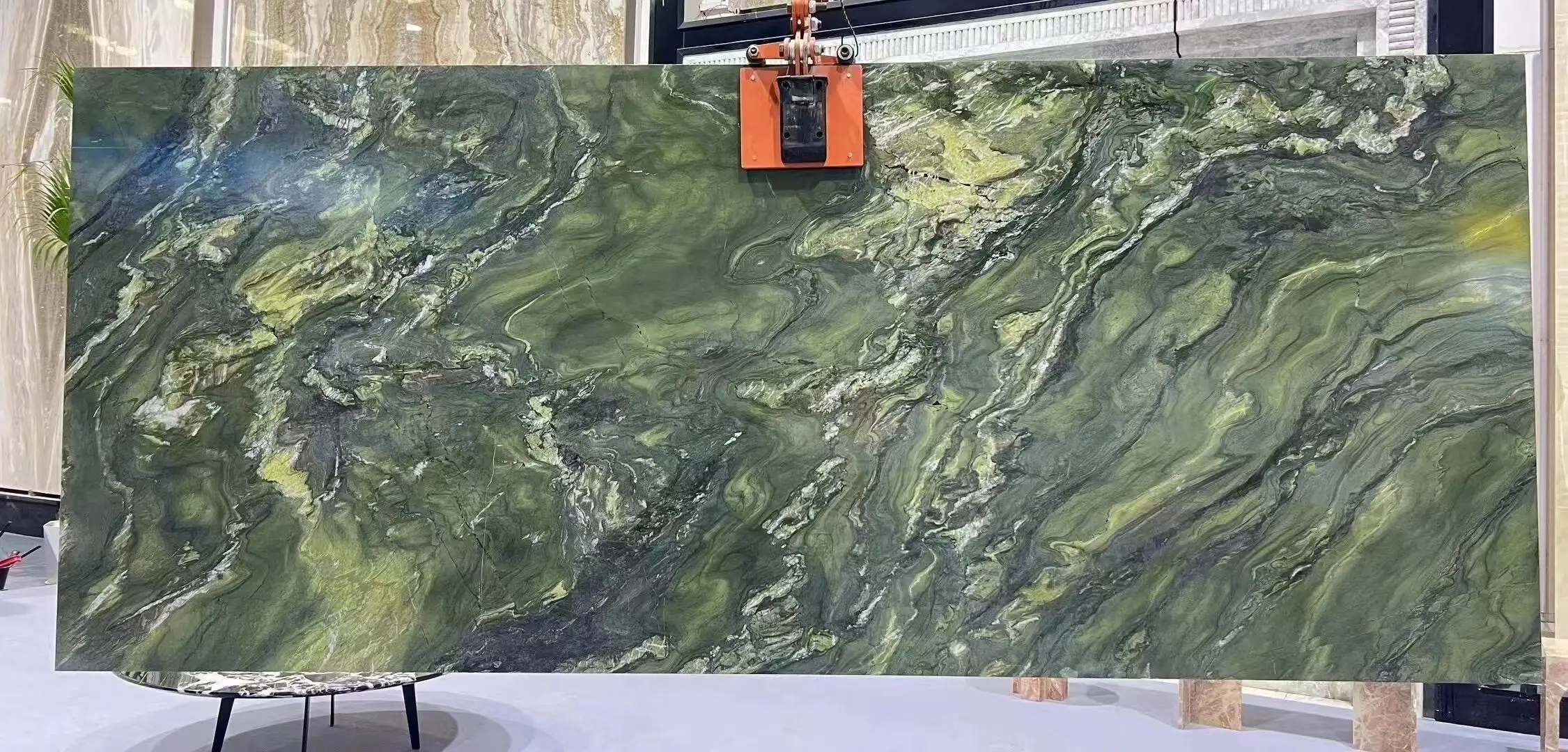 product modern luxury forest green marble interior door and bathroom vanity natural stone wall  floor tiles for luxury design-2