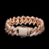 15mm Square Ice Out Rose Gold Bracelet