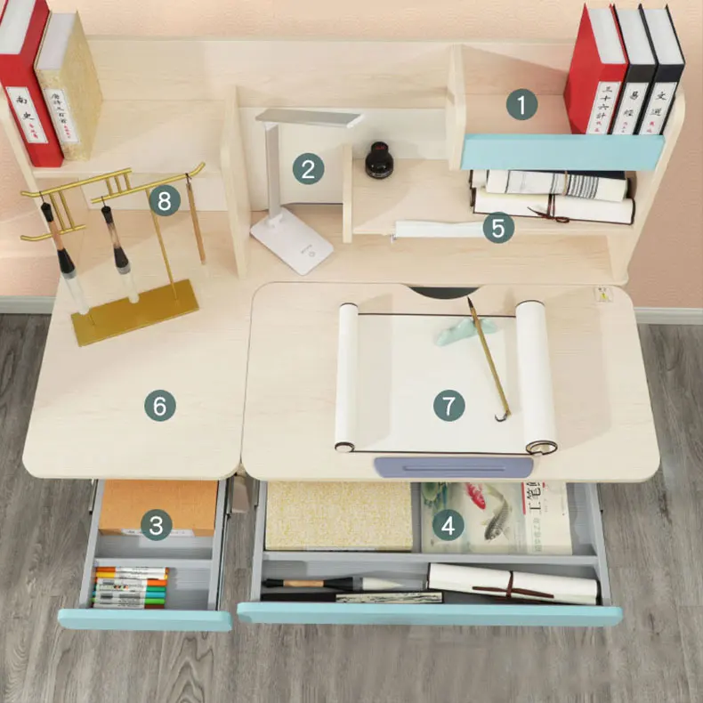 Height Adjustable Ergonomic Smart Study Table and Chair With Big