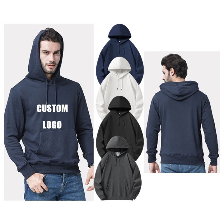 Plain Hoodies in Bulk Fully Custom Puff Print Hoodies Unisex High Quality 85% Cotton 15% Polyester Men'S Hoodies