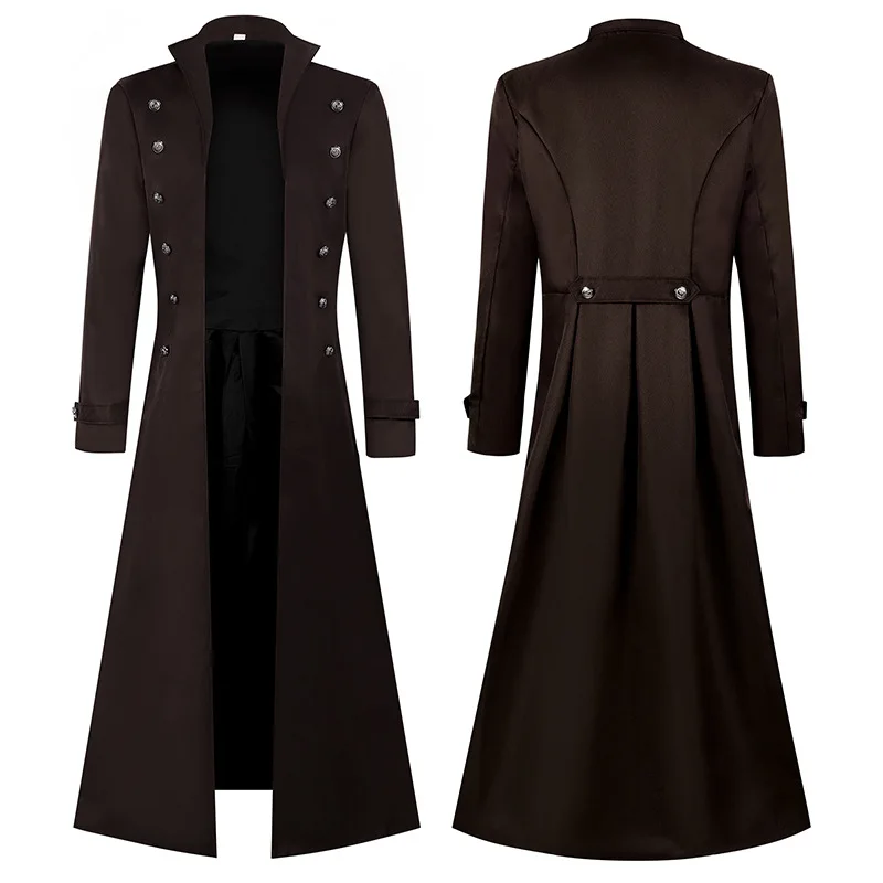 Halloween Medieval Vintage Long Jacket for Men - Gothic