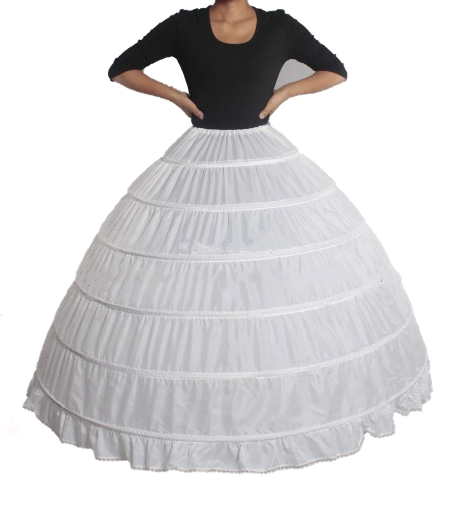 Full Shape 6 Hoop Skirt Ball Gown Petticoat Underskirt .