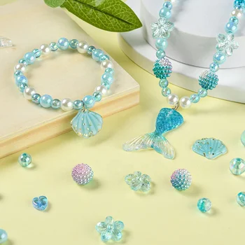new DIY candy beads children's handmade Jewelry Children's Jewelry Box Gift Set Necklace Bracelet Beads For Jewelry Making Kit