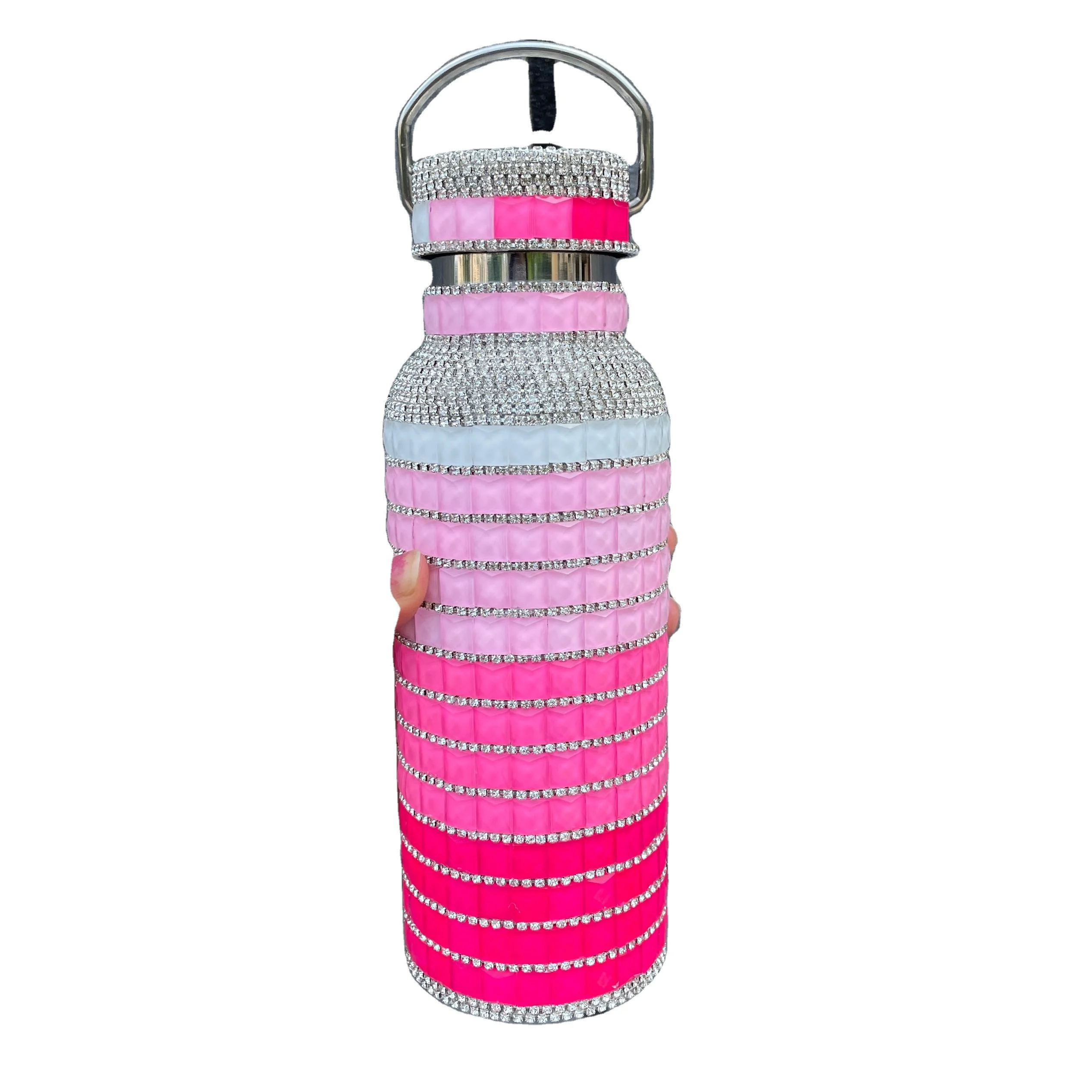 1pc Bling Water Bottle, Rhinestone Diamond Stainless Steel Glitter