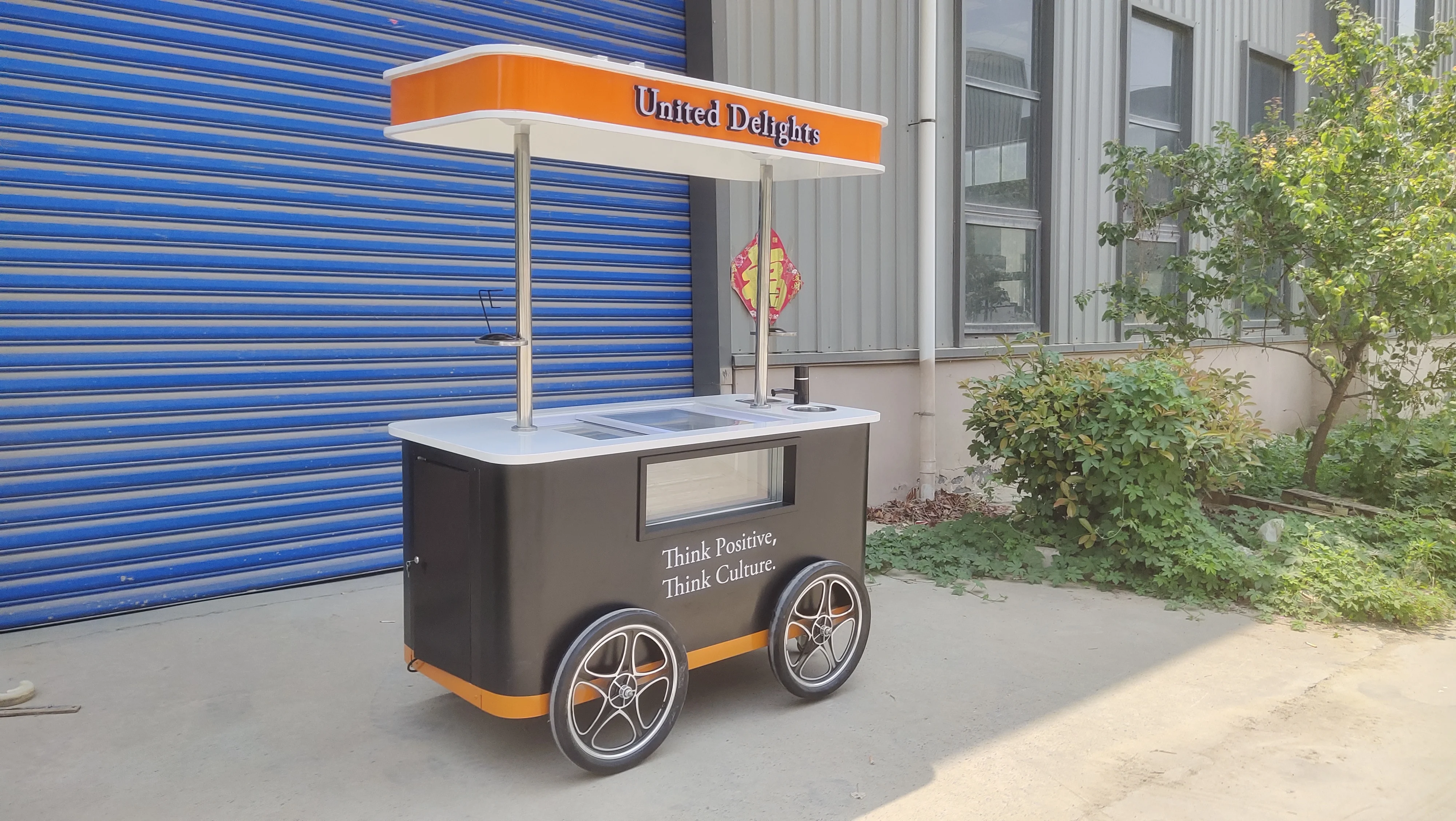 工厂供应食品店塔可货车果汁亭手推食品车小食品拖车冰淇淋车定制