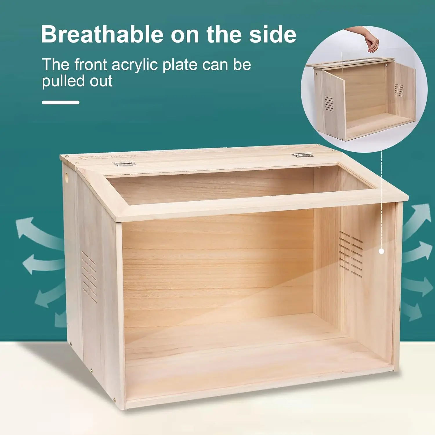 Wooden Hamster Cage - Clear Observation Hamster Sand Bath
