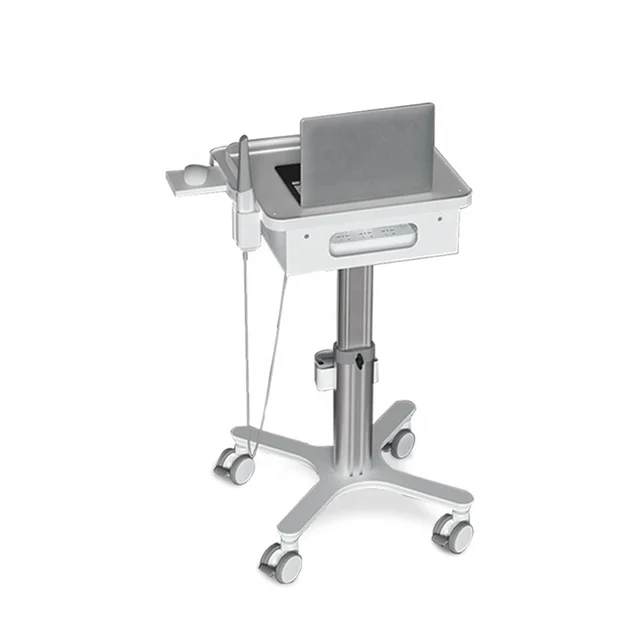 Height Adjustable Dental Trolley Hospital Clinic Oral Scanner Mobile Nursing Cart Medical Trolley for Laptop with The Socket