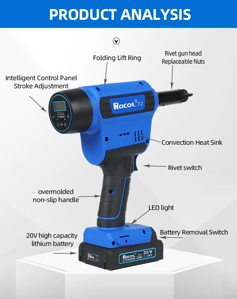 Industrial Grade Lithium Battery Rivet Nut Gun Cordless Convenient ...