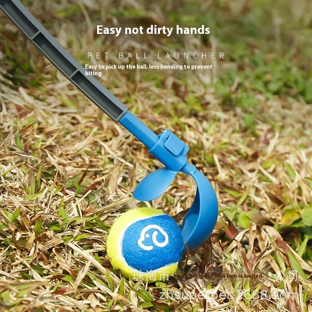 Hupu Telescopic Plastic Ball Thrower Pet Dog Fetch Training Toy Wholesale Tennis Ball Puzzle Launcher Artifact for Training