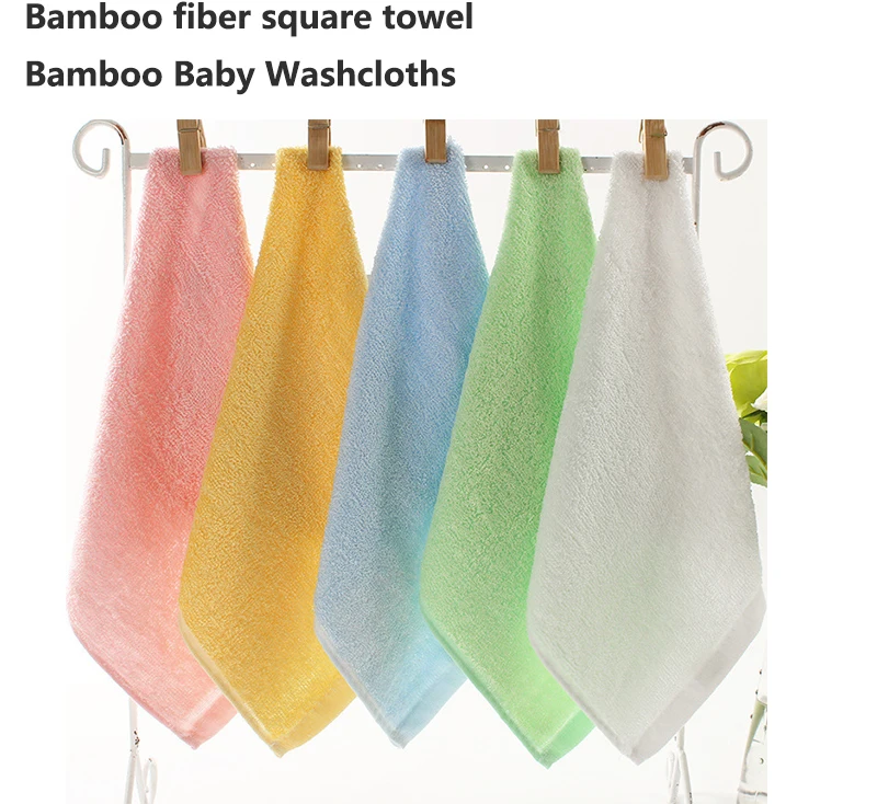 Custom Gift Packing Organic Bamboo Baby Washcloth Face Towel 10"x10