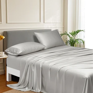 China Supplier of Modern Natural Bamboo Bed Sheets Set 100% Bamboo Fabric for Home Use King Size