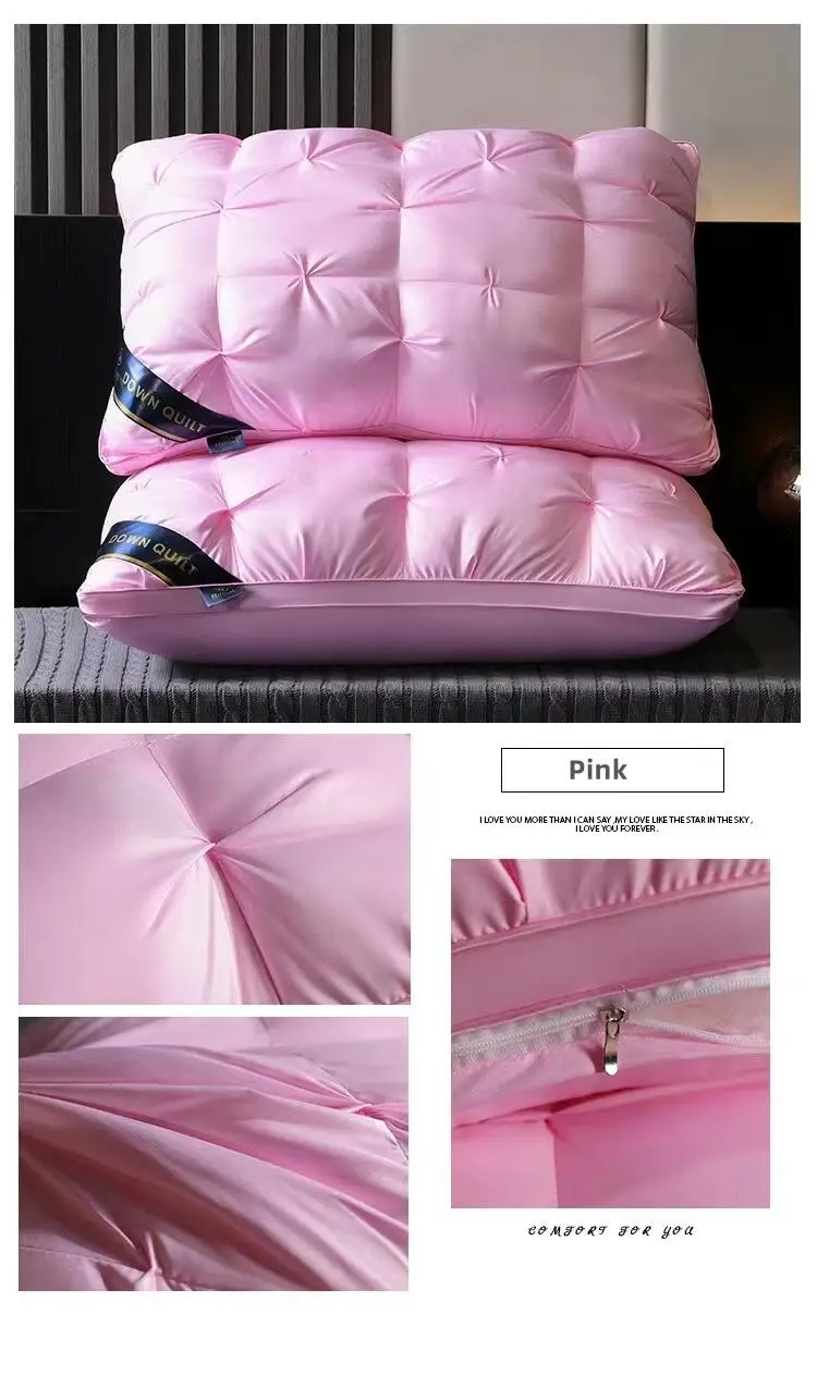 Custom Soft Fluffy Pillows 100 Polyester Fiber Hilton Pinch Pleated