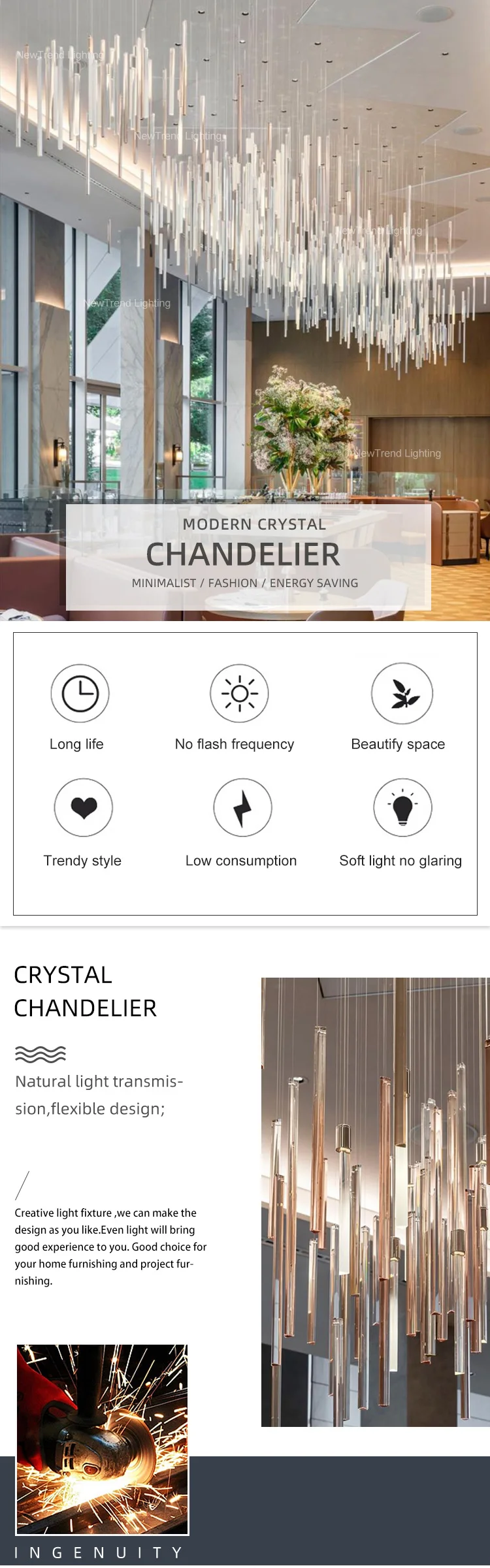 cpl 223 light luxury style hotel restaurant villa decorative pendant lamp metal crystal hanging light -0