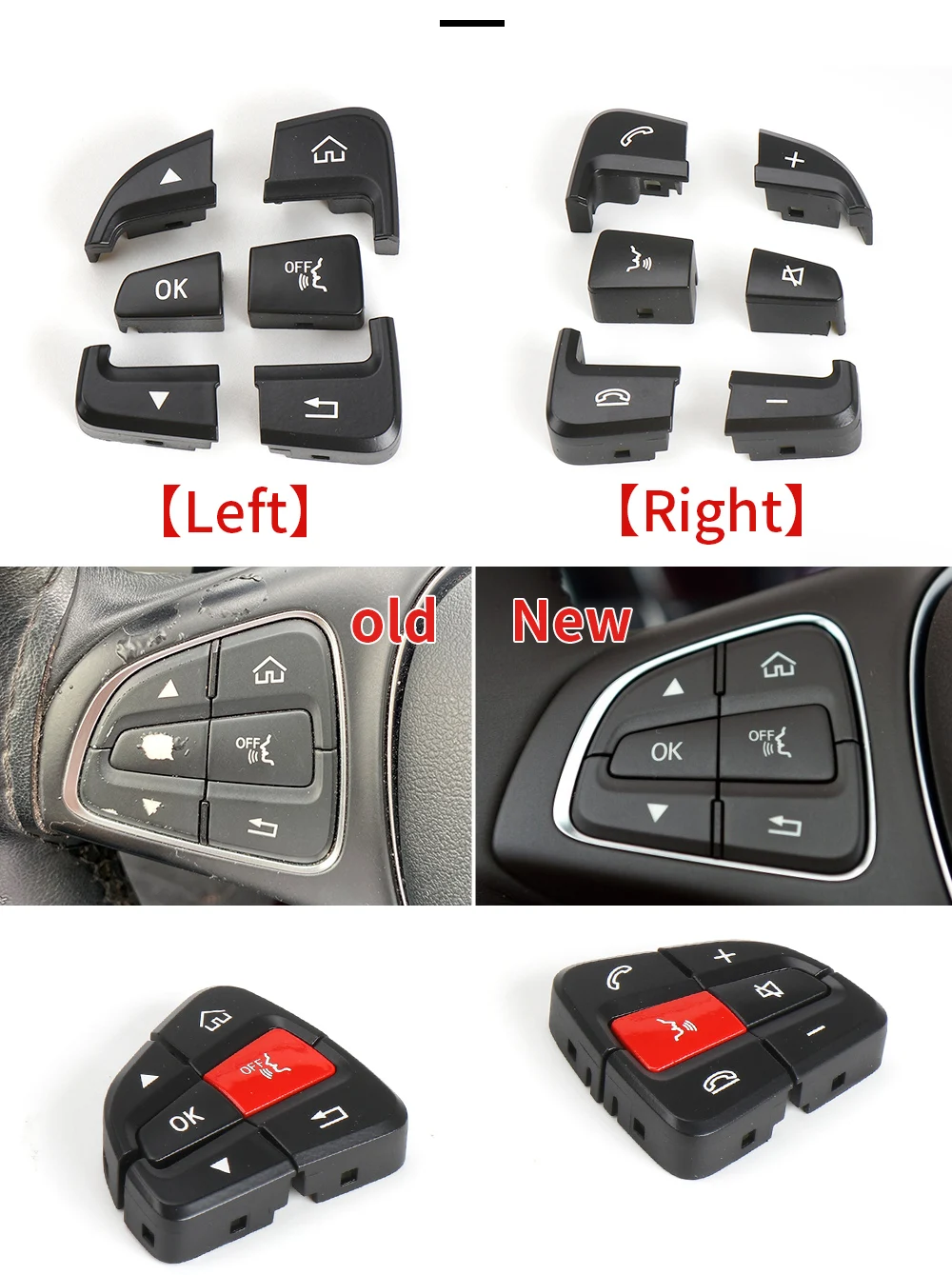 For Mercedes W205 W253 Car Steering Wheel Switch Control Buttons Car ...