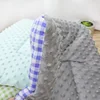 Beanbag Plush Mattress - Blue Checkered Gray Fleece