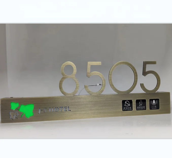 Китайская Заводская поставка индивидуальный номер дома и 3d металлические буквы из нержавеющей стали знак светодиодная дверная табличка для отеля