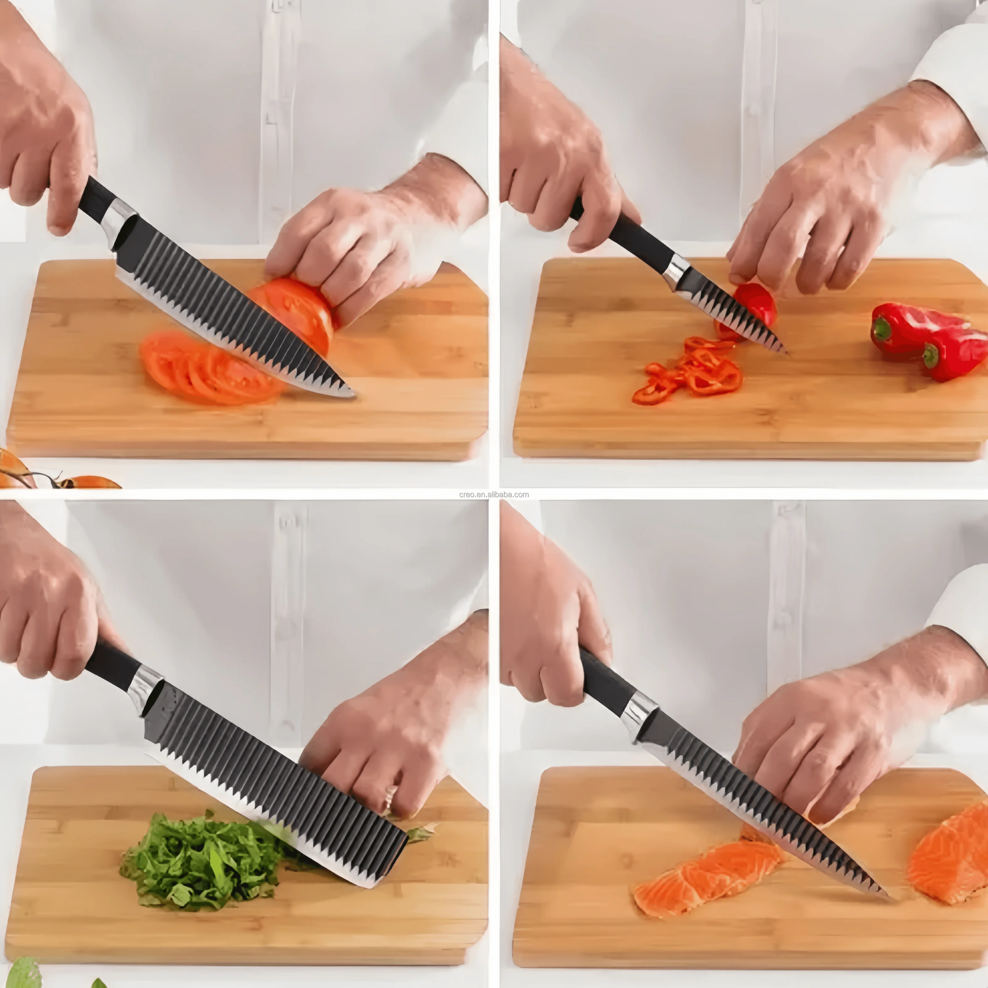 product premium gift knives 6 pcs stainless steel kitchen knife set with plastic handle chef knife peeler scissors for home restaurant-32