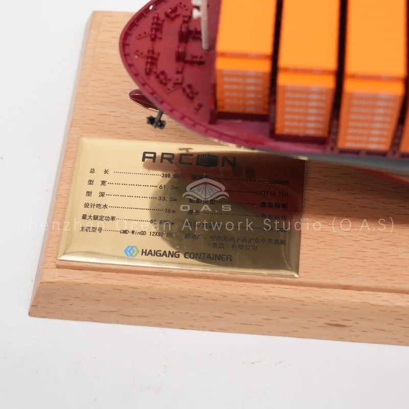 Our China Shipping shipping container scale model is exquisitely crafted with highly restored details, including independent navigation light model, realistic side boarding ladder and matching dockyard model.Made in standard scale with fine workmanship, it truly reproduces the hull structure and corporate livery.Suitable for enterprise exhibitions, hall displays, business gifts and maritime collection.We support customized color, logo and decoration scheme, providing integrated ship model solutions for shipping companies, exhibitions and memorial projects.Amber@vesselmodel.com Tel: +86 18038048785