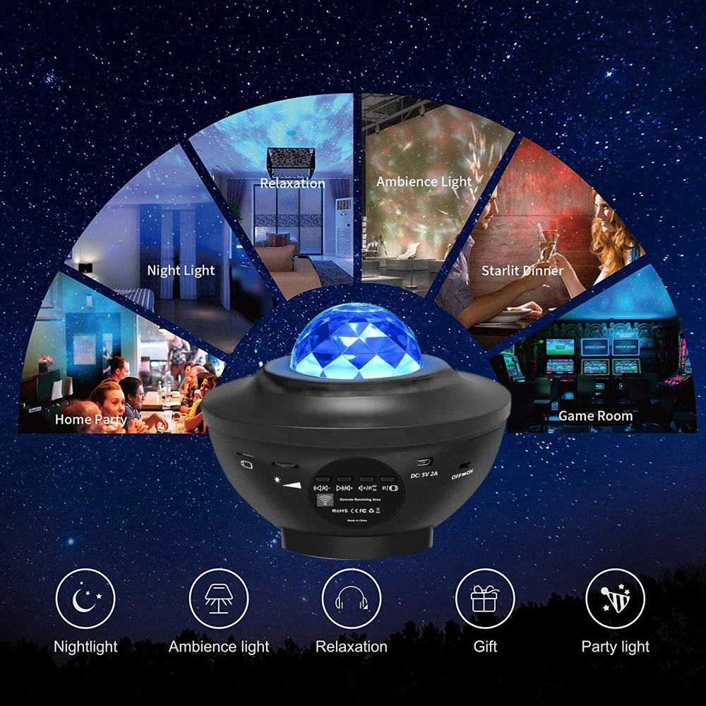 Gala Xy Projector Smart WIFI Music  News Remote Control Moon Starry Night Light Gala Xy LED Star Projector Lamp