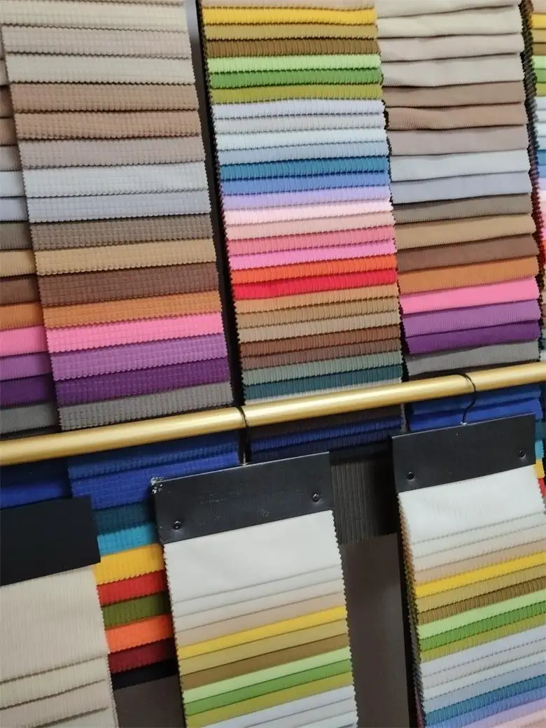 100% Polyester Corduroy Fabric Tricot Knitted Fleece Woven/Printed Stripes Design Girls' Dresses Sofas Suits Curtains Garments