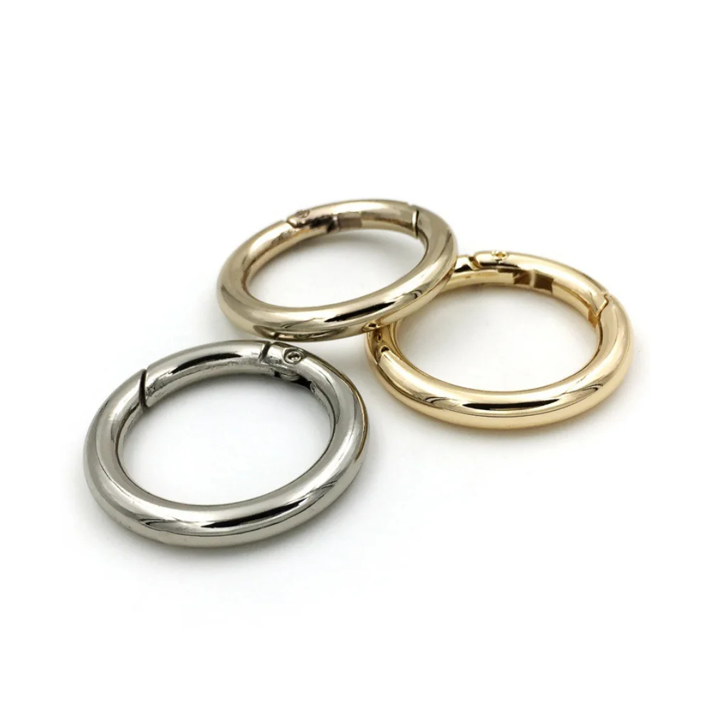 BT-55 Zinc Alloy Sliver Key Metal Round Carabiner Circle Snap Clip Hook O Ring Spring Gold Titanium Round Carabiner Clip