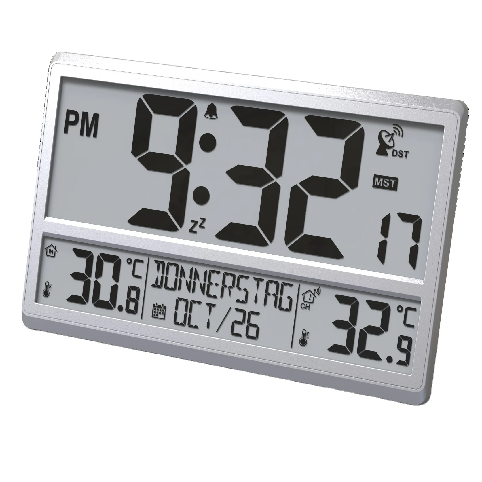 2024 NEW Style Extra Large Display Radio Controlled LED Alarm Wall Atomic Digital Clock