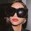 Plush Cat Eye Sunglasses Women