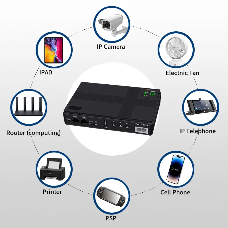 Mini Small Size Ups 1A 2A Battery Supply Power Bank Dc 9V 12V Mini Router Ups for Wifi 4-6hrs Backup