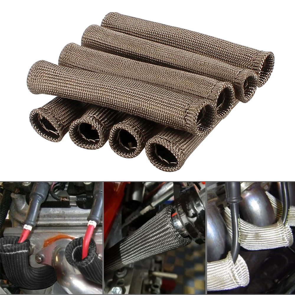 Spark Plug Wire Boot Heat Shield Sleeves & Separators - 1200°F Protection, 8mm 9mm 10mm