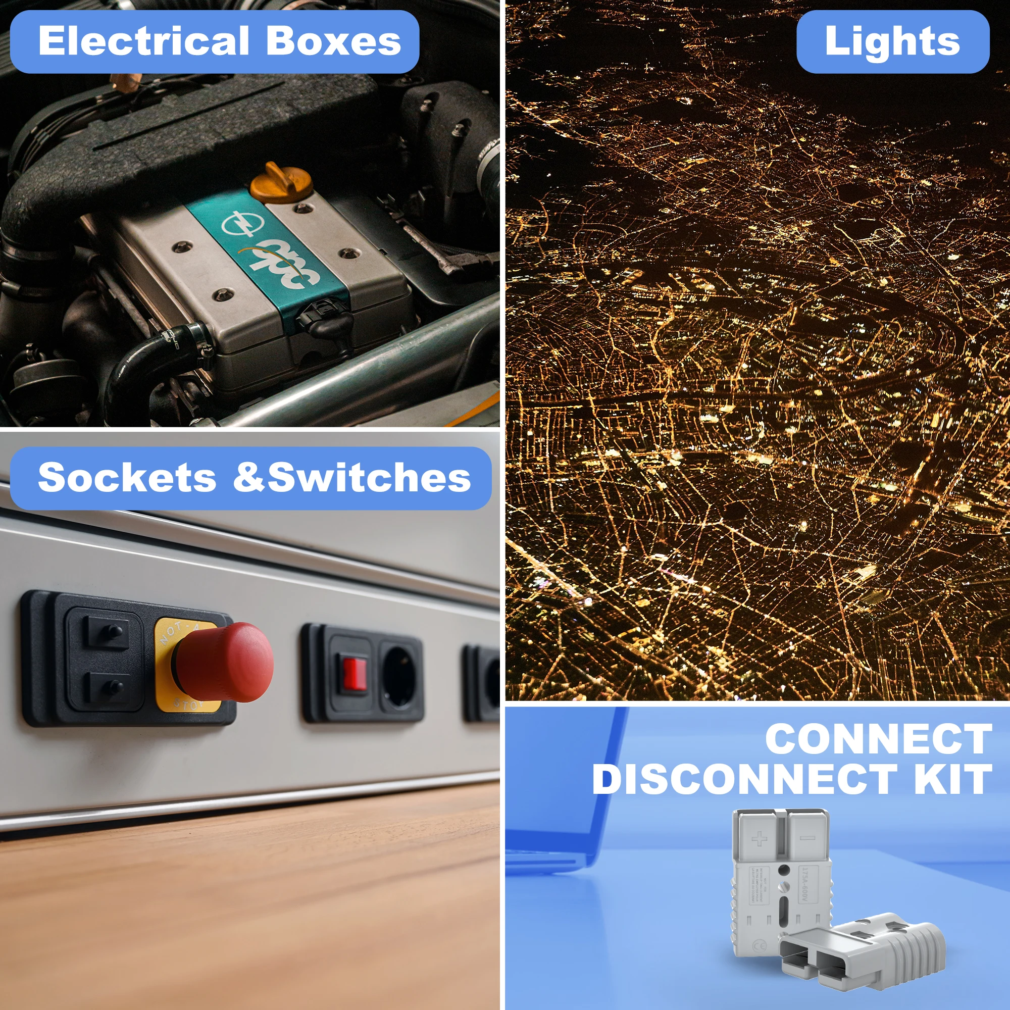 Connecteurs Fydun Type T Pour Auto - Prises Alimentation FT-7800R/8800R, Kit Mâle/Femelle En Cuivre