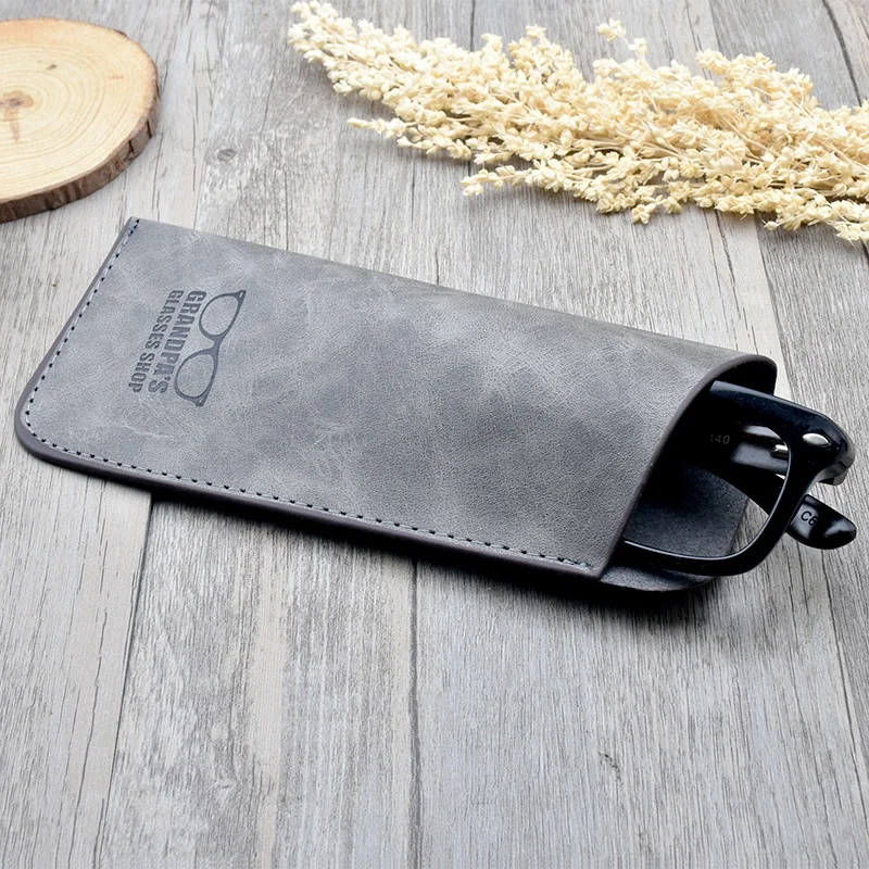 Factory Cheap Custom Retro Artificial Travel Eyewear Sleeve Soft Glasses Bags Leather Sunglasses Pouch Eyeglasses Case for Men