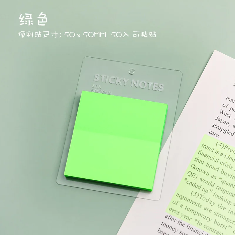 Waterproof Cheap Coloring Custom Sticky Notes Student Adhesive Memo Pad Printing PET Transparent Sticky Notes