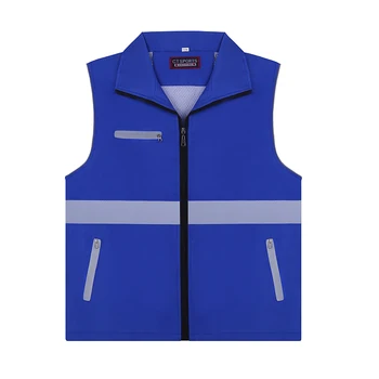 Safety Security v Shape Reflector Vests with Zipper Pocket for Construction Worker