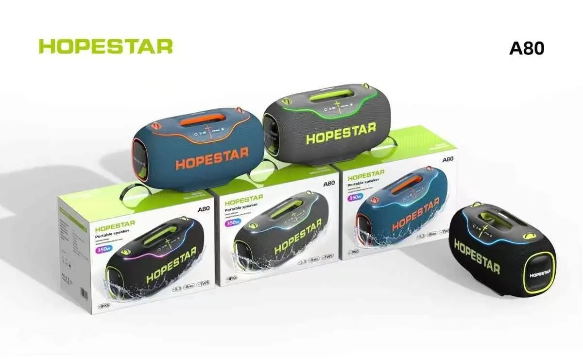 Hopestar Speaker A80 High Quality Portable Audio Players 350W RGB Wireless Subwoofer Home Theatre USB for Parties Computers DC