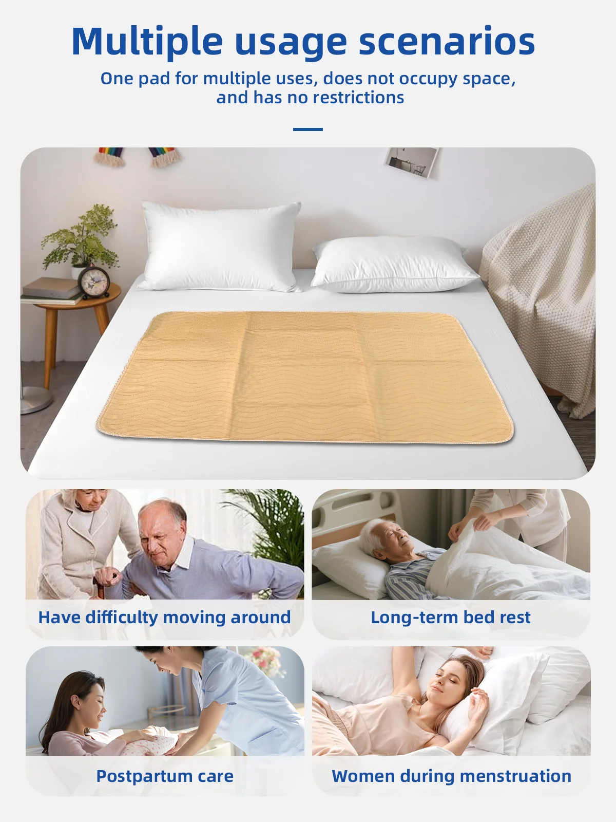 Wholesale Waterproof Quilted Underpads Machine Washable Large Sheet Pr - product detail 3