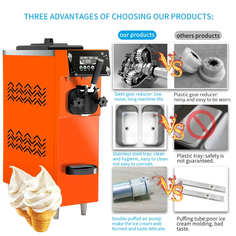 New Type Single Flavor Super Silence Desktop Gelato Maker / Commercial Mini  Soft Ice Cream Machine