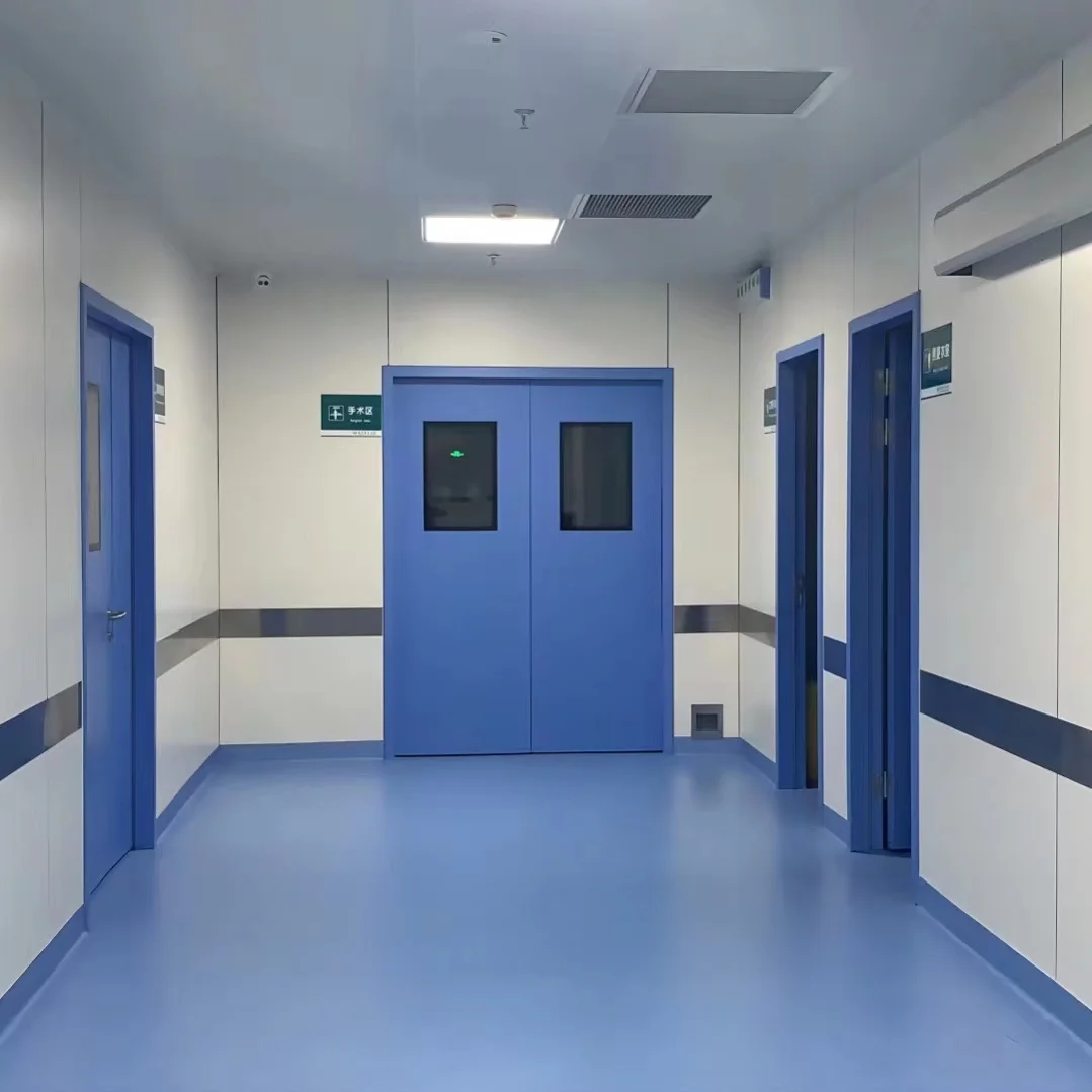 GMP standard Cleanroom swing double Door steel hospital doors hermetic hospital door